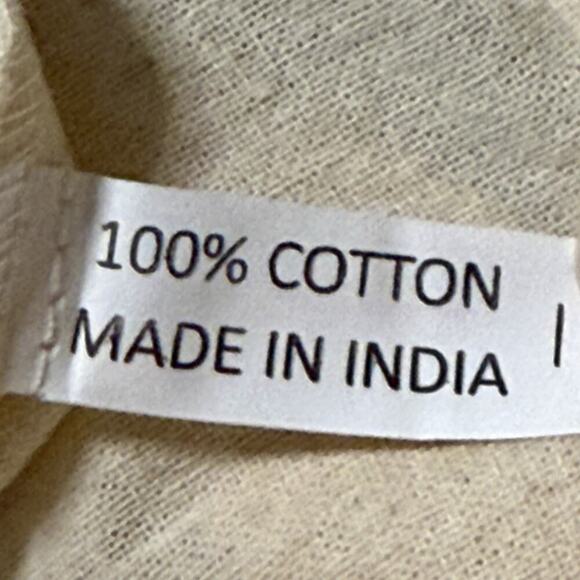 J Crew Factory Apples Natural Beige Cotton Canvas Tote Shopping Bag 16” Preppy - Picture 7 of 9